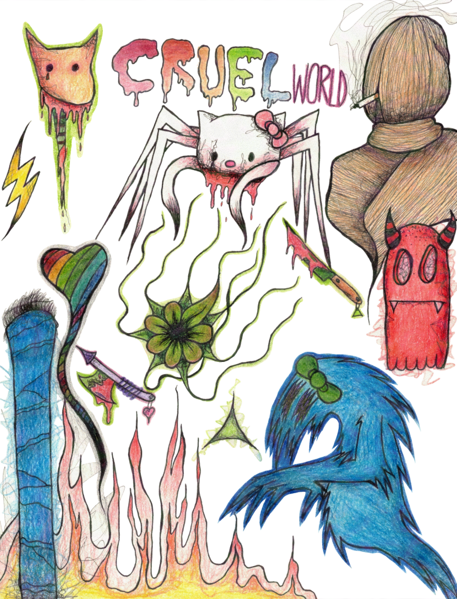 Cruel World. Colored Pencil.